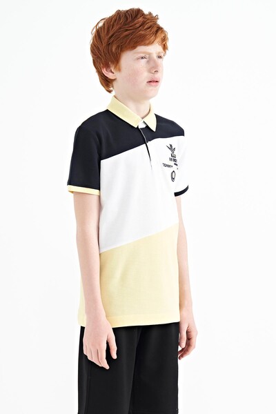 Tommylife Wholesale Polo Neck Standard Fit Boys' T-Shirt 11088 Yellow - Thumbnail