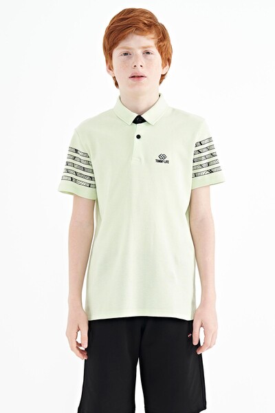 Tommylife Wholesale Polo Neck Standard Fit Boys' T-Shirt 11093 Light Green - Thumbnail