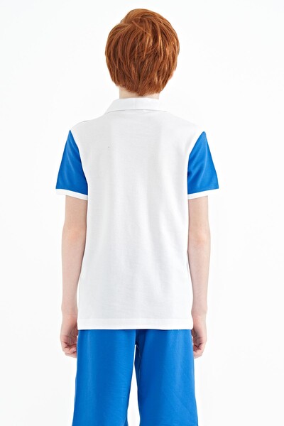 Tommylife Wholesale Polo Neck Standard Fit Boys' T-Shirt 11095 White - Thumbnail