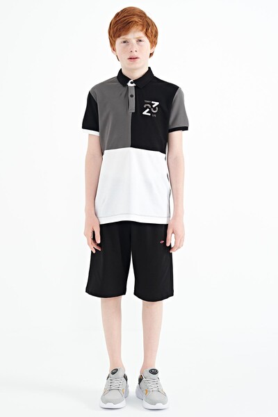 Tommylife Wholesale Polo Neck Standard Fit Boys' T-Shirt 11108 Dark Gray - Thumbnail