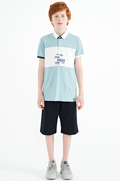 Tommylife Wholesale Polo Neck Standard Fit Boys' T-Shirt 11110 Light Blue - Thumbnail