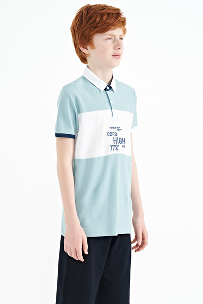 Tommylife Wholesale Polo Neck Standard Fit Boys' T-Shirt 11110 Light Blue - Thumbnail