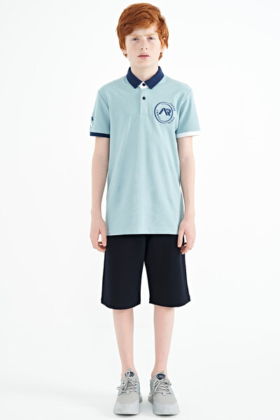 Tommylife Wholesale Polo Neck Standard Fit Boys' T-Shirt 11138 Light Blue - Thumbnail