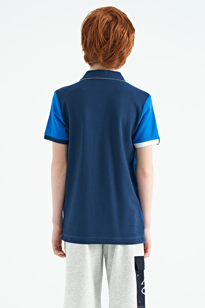 Tommylife Wholesale Polo Neck Standard Fit Boys' T-Shirt 11139 Saxe - Thumbnail
