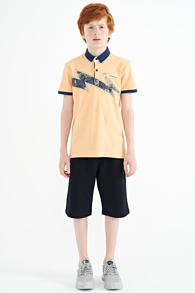 Tommylife Wholesale Polo Neck Standard Fit Boys' T-Shirt 11154 Melon - Thumbnail