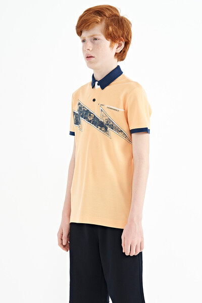 Tommylife Wholesale Polo Neck Standard Fit Boys' T-Shirt 11154 Melon - Thumbnail