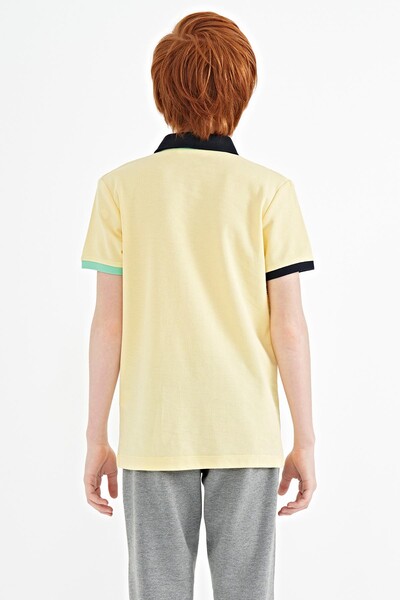 Tommylife Wholesale Polo Neck Standard Fit Printed Boys' T-Shirt 11101 Yellow - Thumbnail