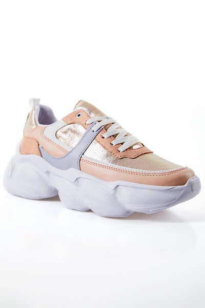 Tommylife Wholesale Powder Faux Leather Women's Sneakers - 89206 - Thumbnail