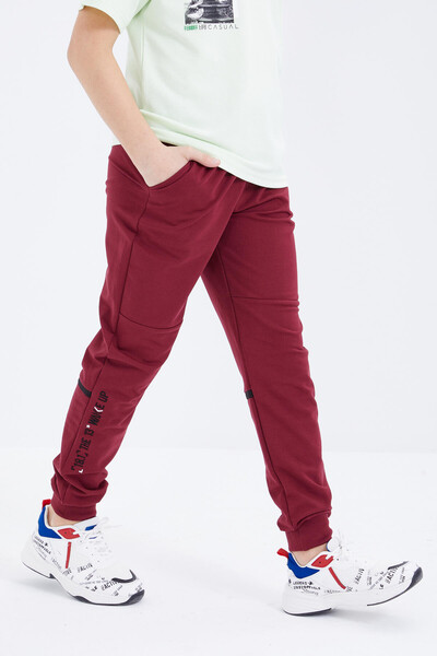 Tommylife Wholesale Purple Lace Up Jogger Boys' Sweatpants - 10814 - Thumbnail