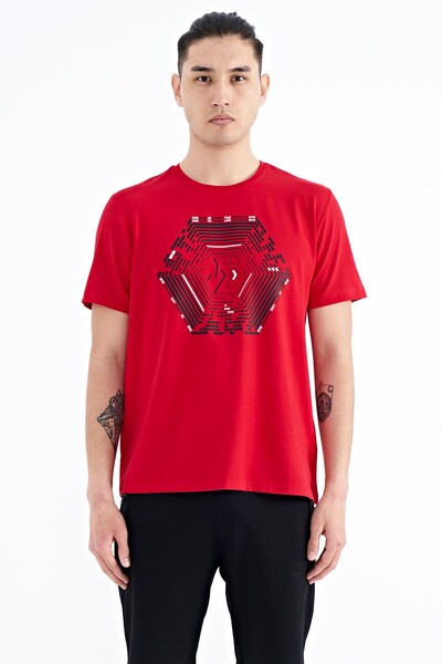 Tommylife Wholesale Red Standard Fit Men's T-shirt - 88231 - Thumbnail