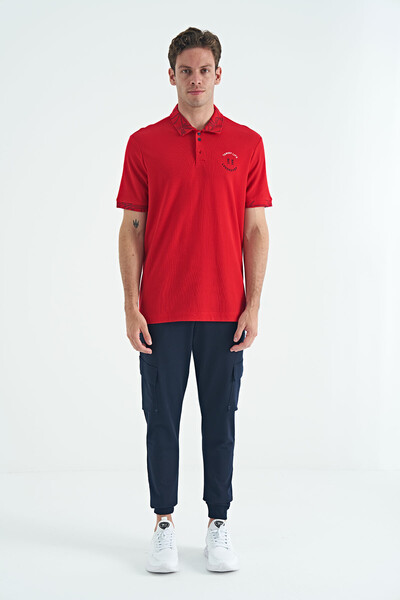 Tommylife Wholesale Red Standard Fit Polo Neck Men's T-Shirt - 88239 - Thumbnail