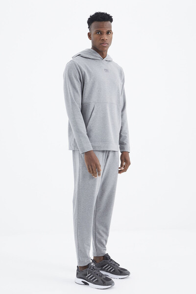 Tommylife Wholesale Rex Standard Fit Basic Men's Tracksuit Set 85232 Gray Melange - Thumbnail