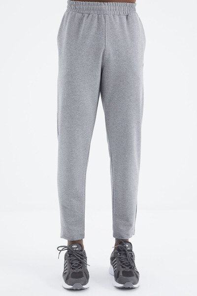 Tommylife Wholesale Rex Standard Fit Basic Men's Tracksuit Set 85232 Gray Melange - Thumbnail