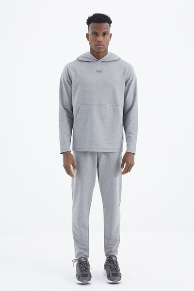 Tommylife Wholesale Rex Standard Fit Basic Men's Tracksuit Set 85232 Gray Melange - Thumbnail