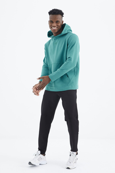 Tommylife Wholesale Rex Standard Fit Basic Men's Tracksuit Set 85232 Sea Green - Black - Thumbnail