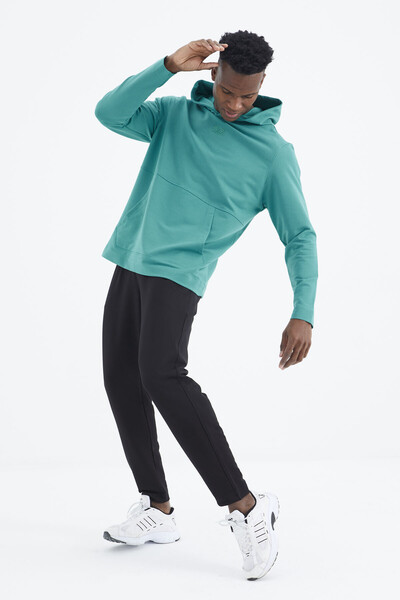 Tommylife Wholesale Rex Standard Fit Basic Men's Tracksuit Set 85232 Sea Green - Black - Thumbnail