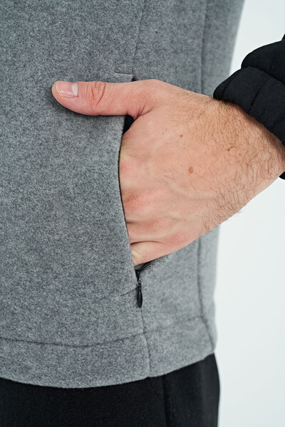 Tommylife Wholesale Ruby Gray Melange Standard Fit Fleece Men's Sweatshirt - 88300 - Thumbnail