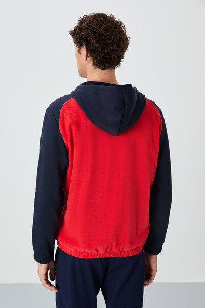 Tommylife Wholesale Ruby Hooded Standard Fit Basic Men's Fleece Sweatshirt 88300 Fiesta - Thumbnail