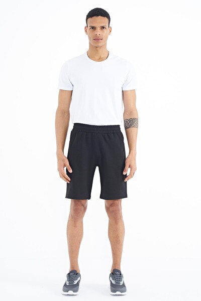 Tommylife Wholesale Ryan Standard Fit Basic Men's Shorts 81239 Black - Thumbnail