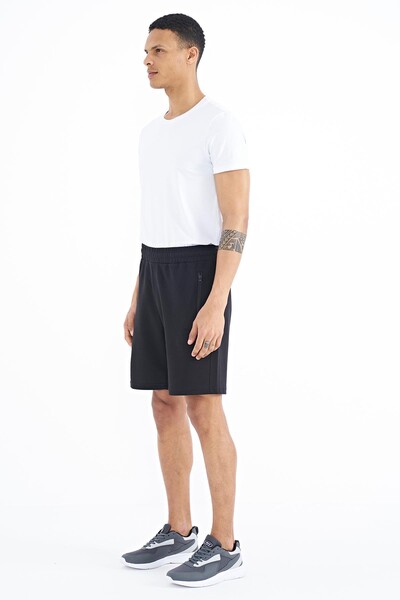 Tommylife Wholesale Ryan Standard Fit Basic Men's Shorts 81239 Black - Thumbnail