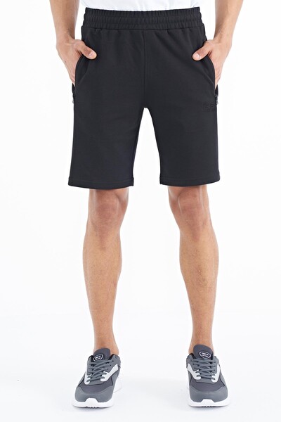 Tommylife Wholesale Ryan Standard Fit Basic Men's Shorts 81239 Black - Thumbnail