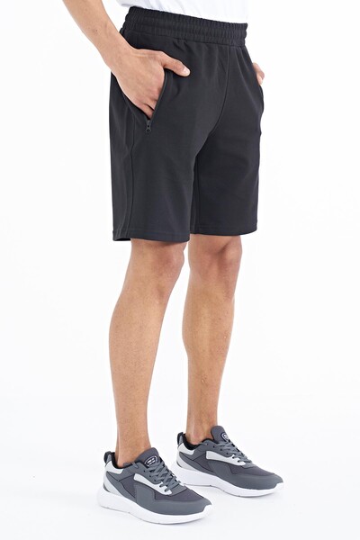 Tommylife Wholesale Ryan Standard Fit Basic Men's Shorts 81239 Black - Thumbnail