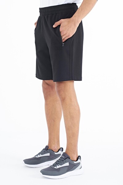 Tommylife Wholesale Ryan Standard Fit Basic Men's Shorts 81239 Black - Thumbnail