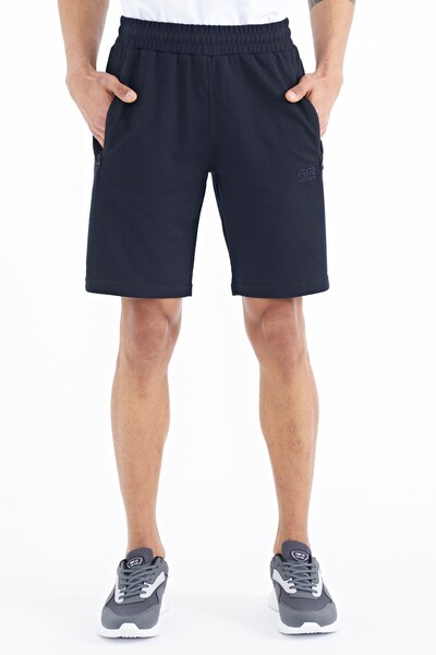 Tommylife Wholesale Ryan Standard Fit Basic Men's Shorts 81239 Navy Blue - Thumbnail