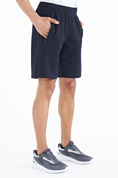 Tommylife Wholesale Ryan Standard Fit Basic Men's Shorts 81239 Navy Blue - Thumbnail