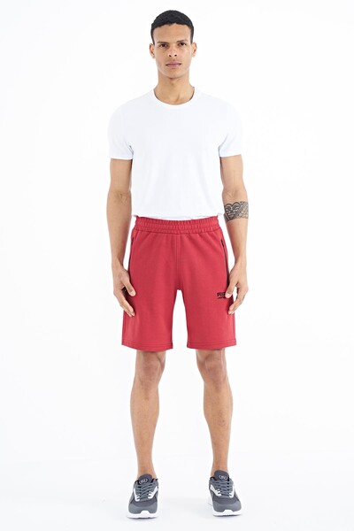 Tommylife Wholesale Ryan Standard Fit Basic Men's Shorts 81239 Red - Thumbnail