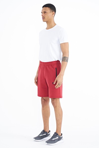 Tommylife Wholesale Ryan Standard Fit Basic Men's Shorts 81239 Red - Thumbnail