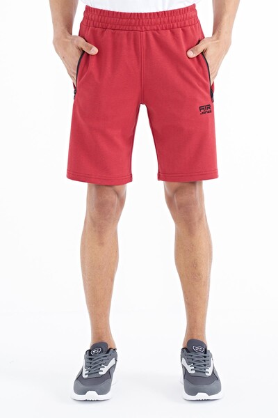 Tommylife Wholesale Ryan Standard Fit Basic Men's Shorts 81239 Red - Thumbnail