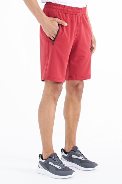 Tommylife Wholesale Ryan Standard Fit Basic Men's Shorts 81239 Red - Thumbnail