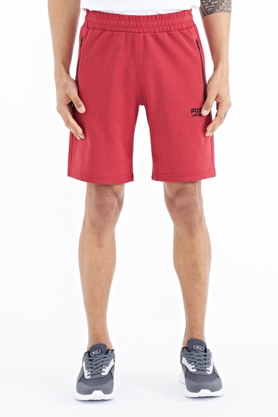 Tommylife Wholesale Ryan Standard Fit Basic Men's Shorts 81239 Red - Thumbnail