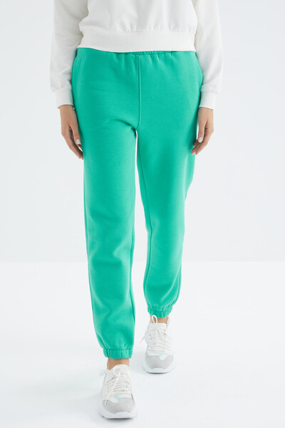 Tommylife Wholesale Sea Green High Waisted Comfy Jogger Women's Sweatpants - 94624 - Thumbnail