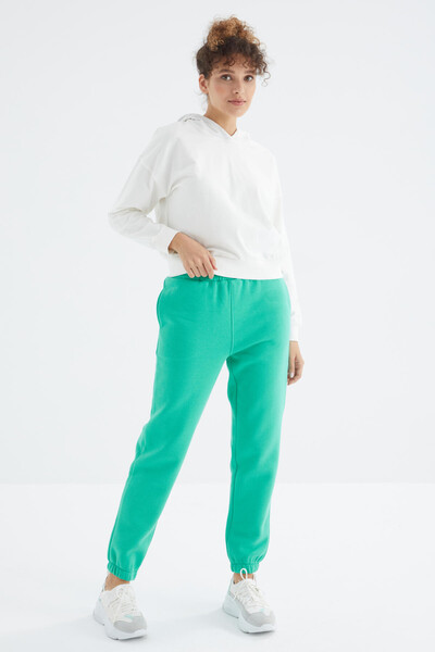 Tommylife Wholesale Sea Green High Waisted Comfy Jogger Women's Sweatpants - 94624 - Thumbnail