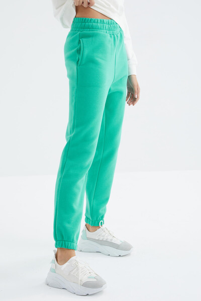 Tommylife Wholesale Sea Green High Waisted Comfy Jogger Women's Sweatpants - 94624 - Thumbnail