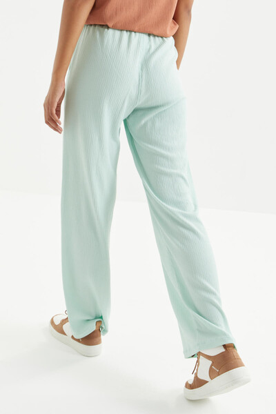 Tommylife Wholesale Sea Green With Drawstring Lace-up Waist Clasic Hem Women's Sweatpant - 94619 - Thumbnail