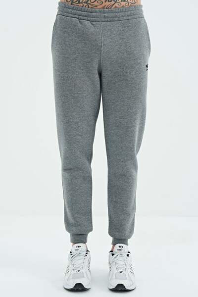 Tommylife Wholesale Sean Standard Fit Jogger Men's Sweatpants 84928 Gray Melange - Thumbnail