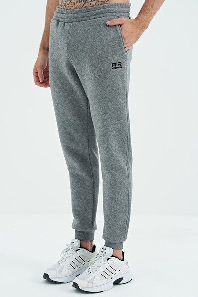 Tommylife Wholesale Sean Standard Fit Jogger Men's Sweatpants 84928 Gray Melange - Thumbnail