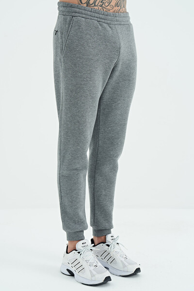 Tommylife Wholesale Sean Standard Fit Jogger Men's Sweatpants 84928 Gray Melange - Thumbnail