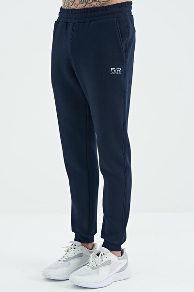 Tommylife Wholesale Sean Standard Fit Jogger Men's Sweatpants 84928 Navy Blue - Thumbnail