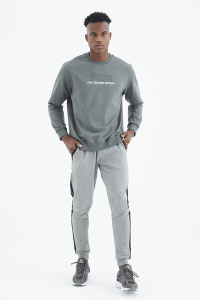 Tommylife Wholesale Seth Standard Fit Men's Jogger Sweatpants 82117 Gray Melange - Thumbnail