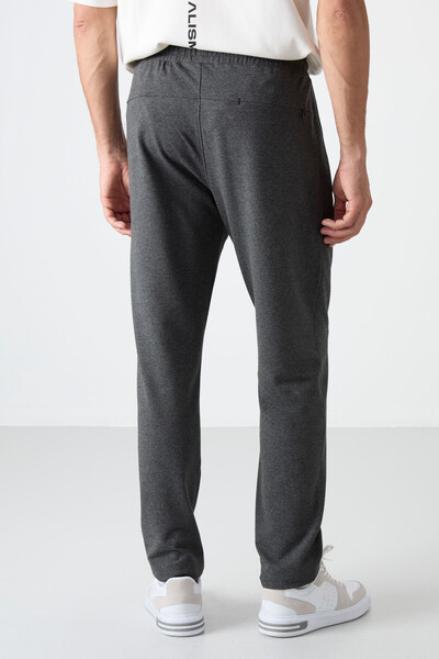 Tommylife Wholesale Slim Fit Classic Hem Men's Sweatpants 84671 Anthracite Melange - Thumbnail