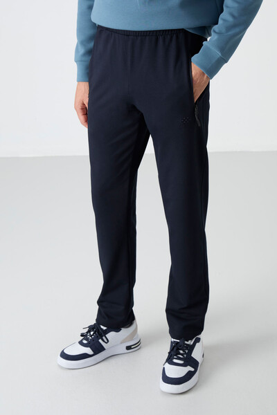 Tommylife Wholesale Slim Fit Classic Hem Men's Sweatpants 84671 Navy Blue - Thumbnail