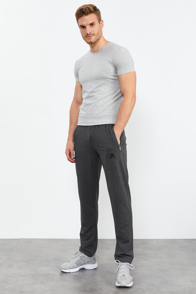 Tommylife Wholesale Slim Fit Classic Leg Men's Sweatpants 84669 Anthracite Melange - Thumbnail