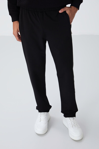 Tommylife Wholesale Slim Fit Classic Leg Men's Sweatpants 84669 Black - Thumbnail