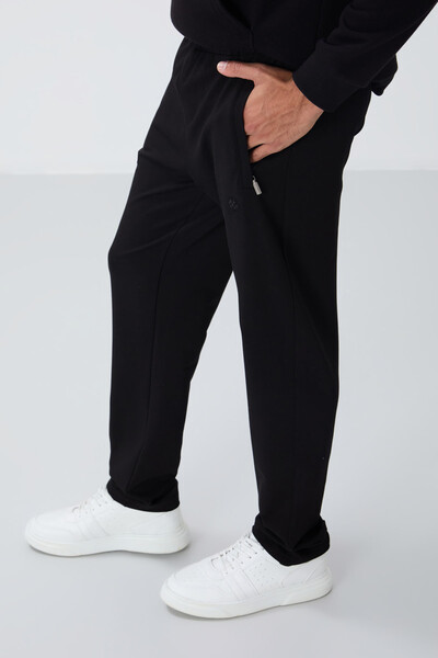 Tommylife Wholesale Slim Fit Classic Leg Men's Sweatpants 84669 Black - Thumbnail