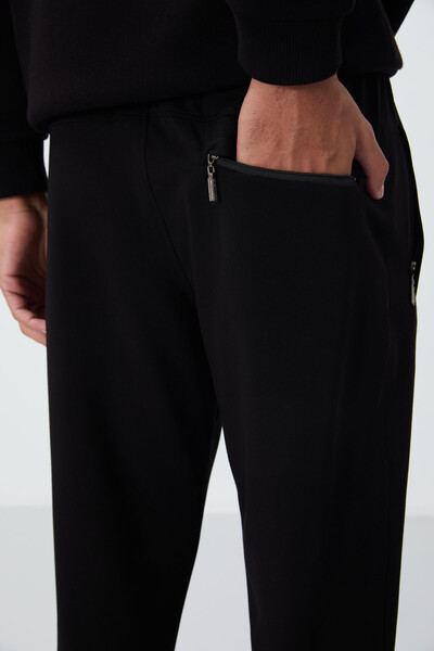 Tommylife Wholesale Slim Fit Classic Leg Men's Sweatpants 84669 Black - Thumbnail