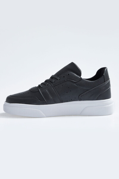 Tommylife Wholesale Smoke Gray Faux Leather Men's Sneakers - 89110 - Thumbnail